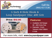 Great Deal on 5 Inch 8 Hole Hook & Loop Sandpaper Discs